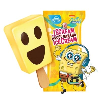 Campina SpongeBob Squarepants Es Krim Fantastic Choco Banana Stick 70 ml