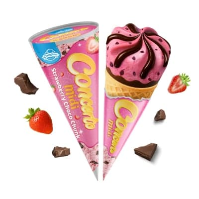 Campina Concerto Es Krim Midi Stroberi Chunk 80 ml